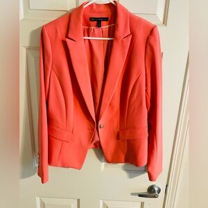 White House Black Market Womens Blazer with Golden Buttons Coral/ Orange Size 14